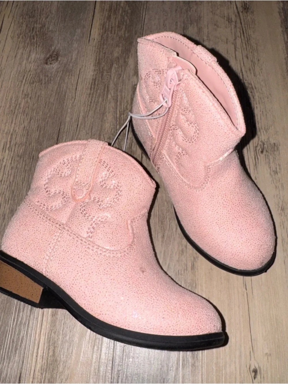 Cat & Jack Pink Glitter Toddlers' Cowboy Boots